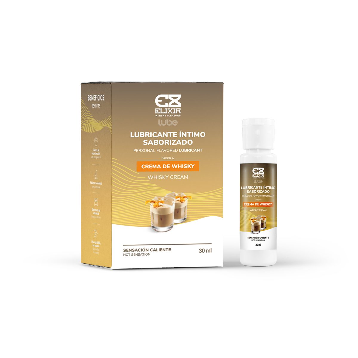 Lubricante Íntimo Saborizado a Crema de Whisky con Efecto Calor