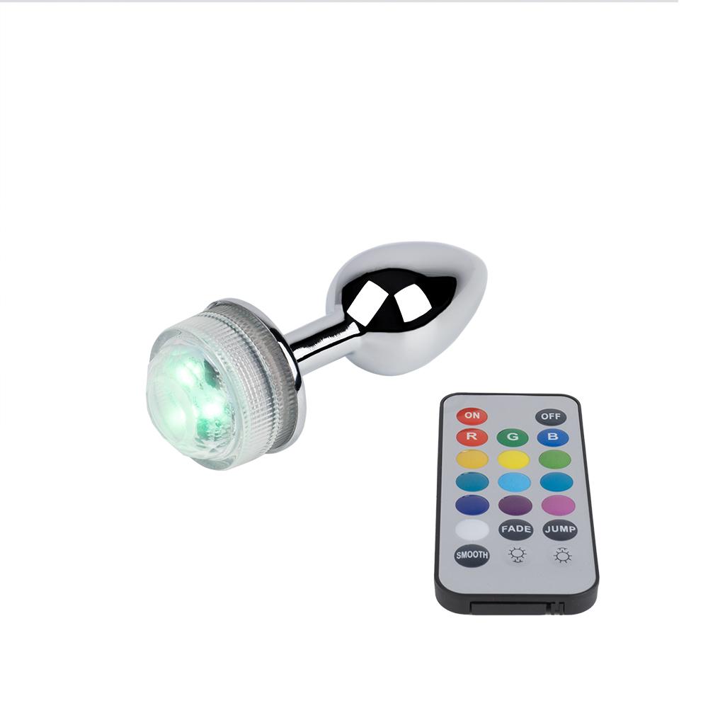 Plug Anal Luminoso Yako — Acero Inoxidable, 13 Colores LED & Control Remoto